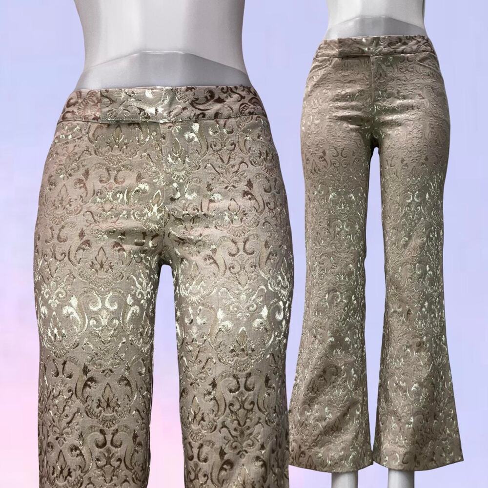 Vintage 90s y2k embroidered flare brocade damask pants